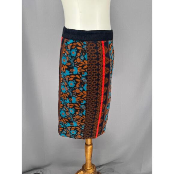 Dolan Left Coast Collection Skirt Womens Petite XS Navy Multi Jacquard Floral - Picture 5 of 11
